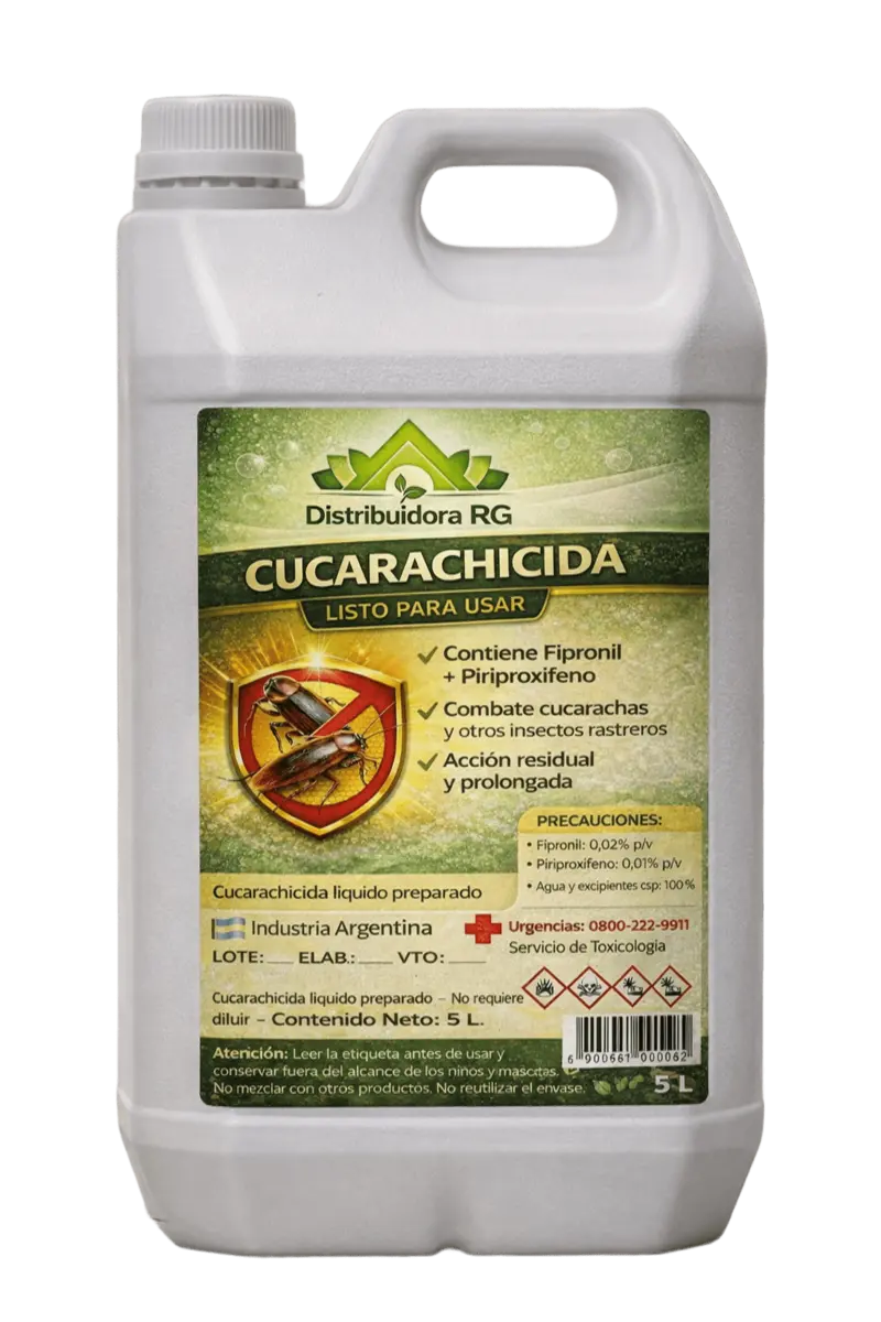 Cucarachicida Líquido 5 Litros Listo Para Usar Con Fipronil