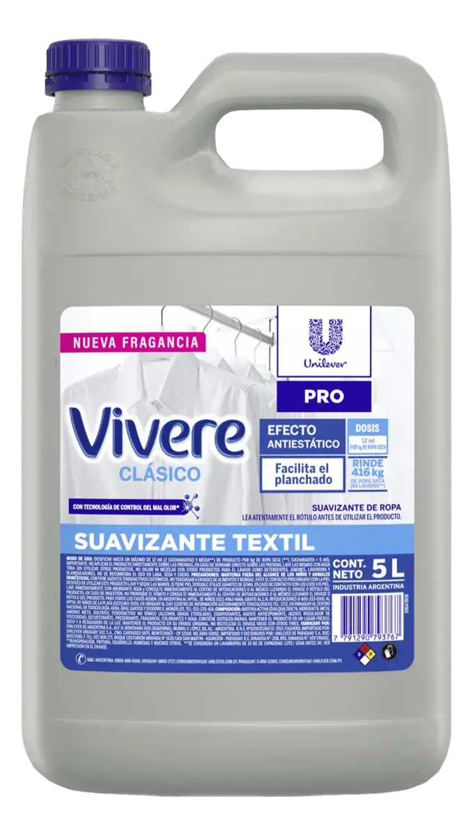 Suavizante Textil Vivere Clásico 5 Litros
