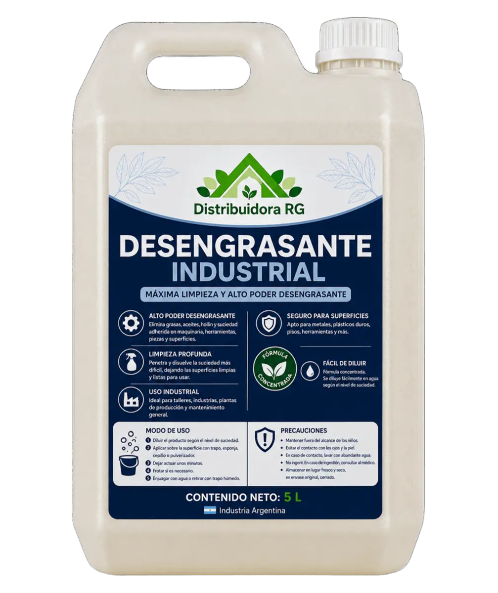 Desengrasante Industrial 5 Litros Multiuso | Alto Poder Desengrasante