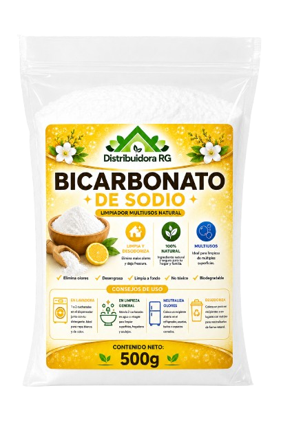 Bicarbonato de Sodio Premium 500 Gr. – Multiuso para Limpieza, Desodorización y Hogar