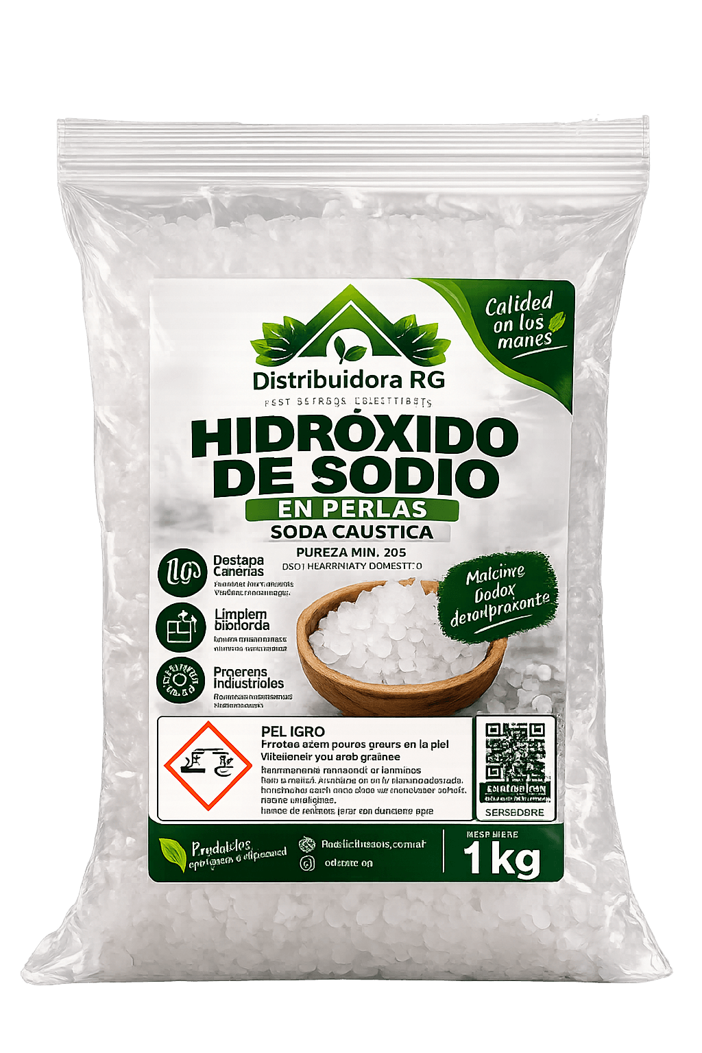 Soda Cáustica 1 kg | Hidróxido de Sodio