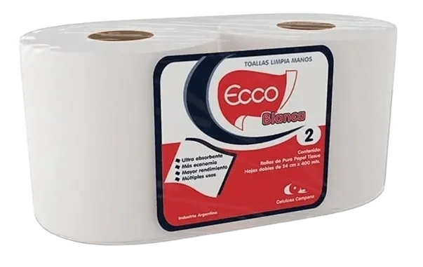 Bob. Ecco Bca. Doble Hoja 24cm por 400Mts. Pack 2 bobinas
