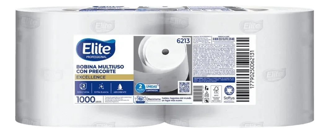 Bobina Industrial Multiusos Elite D/h 400mts por 2u. (6213). Con precorte