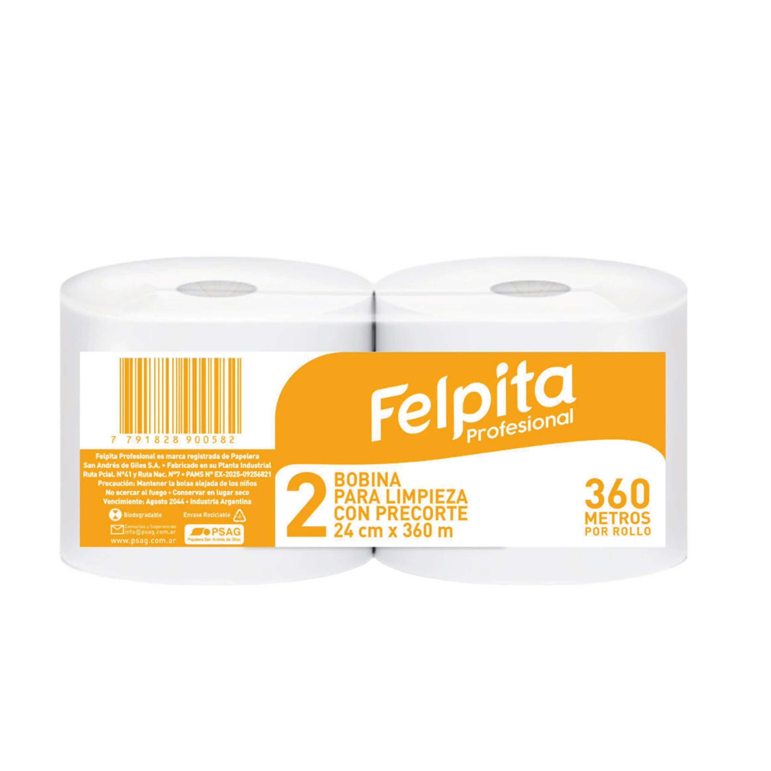 Pack 2 Bobinas Felpita Industrial 24cm x 360mts | Distribuidora RG