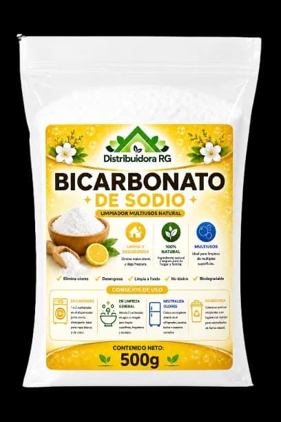 Bicarbonato de Sodio Premium 500 Gr. – Multiuso para Limpieza, Desodorización y Hogar