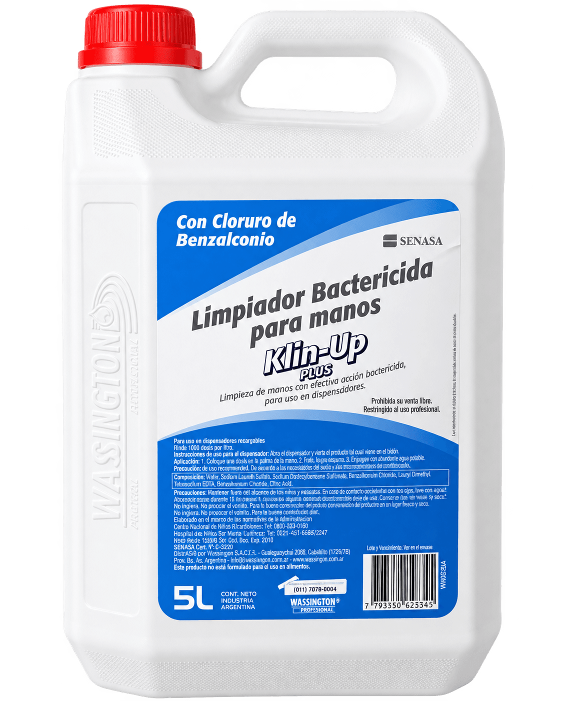 Limpiador Bactericida para Manos Klin-Up Plus 5 L con Cloruro de Benzalconio