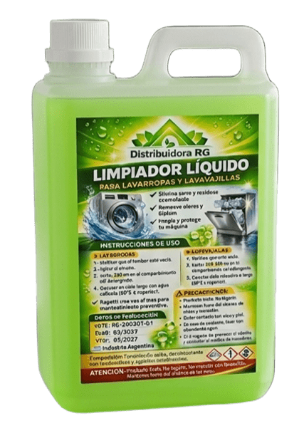 Limpiador Líquido para Lavarropas y Lavavajillas 1 Litro | Elimina Sarro, Grasa y Malos Olores