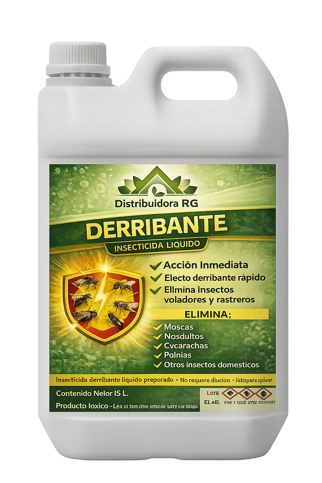 Insecticida Derribante Líquido 5 Litros Listo Para Usar
