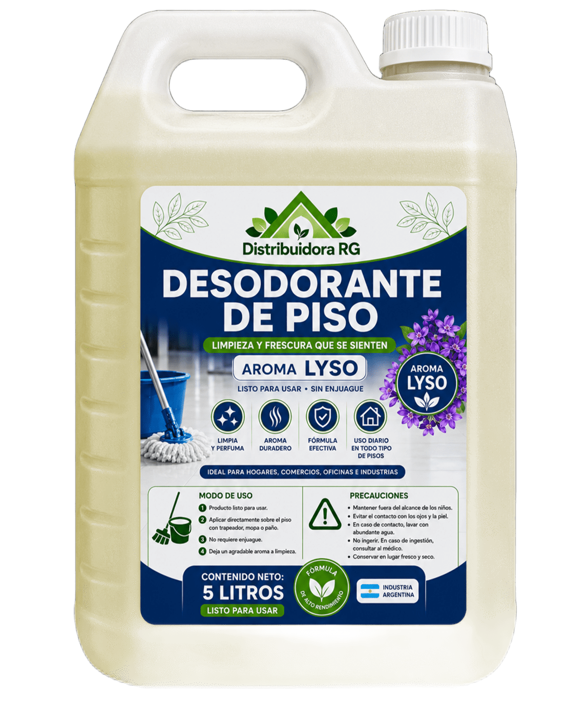 Desodorante de Piso Aroma Lyso 5 Litros | Listo Para Usar