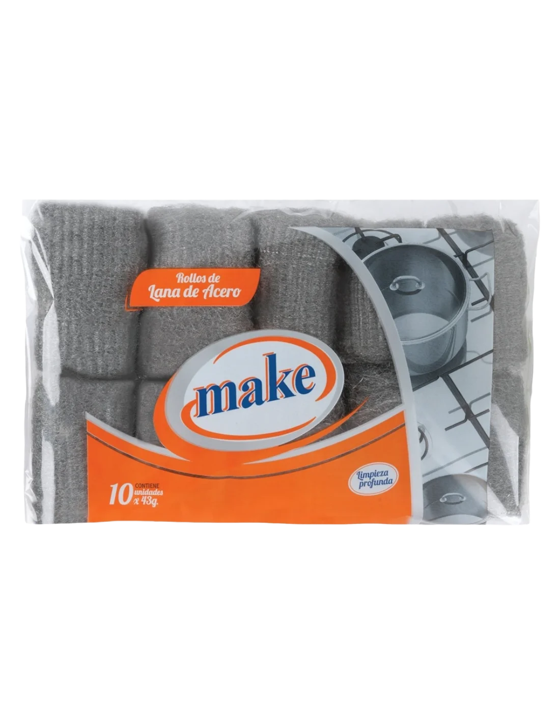 Lana de acero Make por 10 rollitos - Make