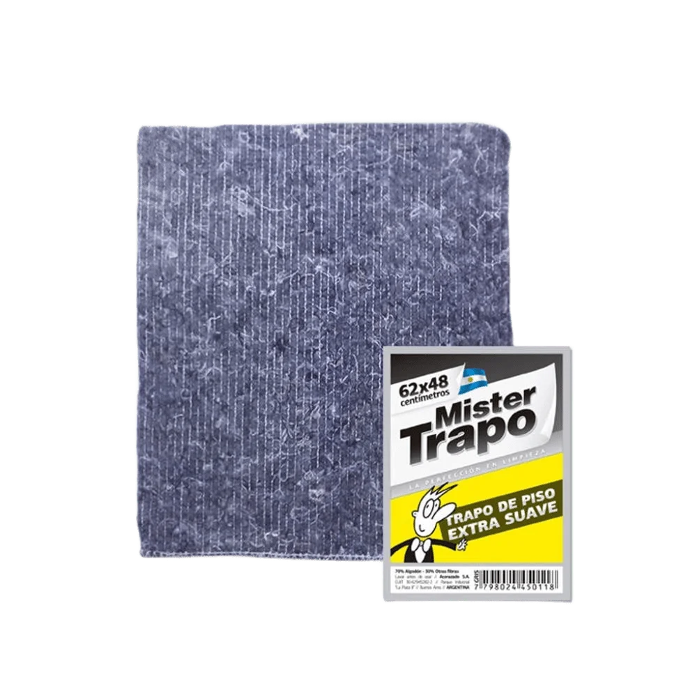 Trapo De piso profesional consorcio mister trapo 60 por 70cm gris - Mr. Trapo