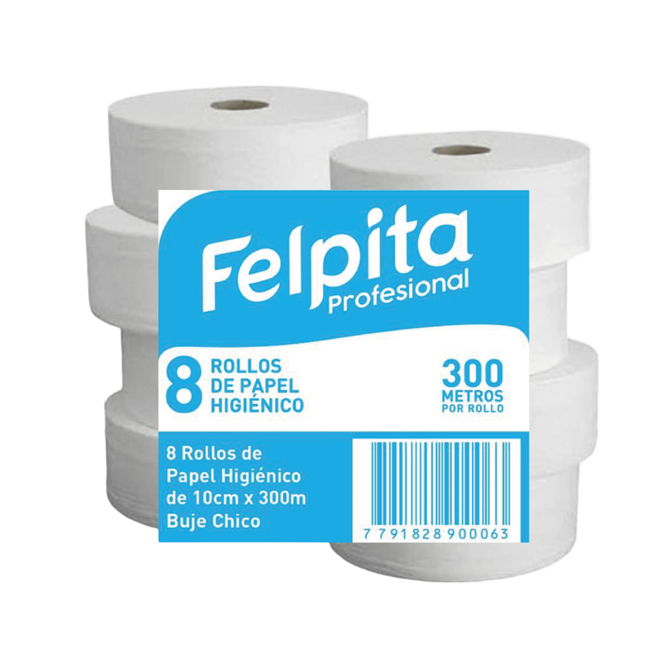 Papel higiénico blanco cono chico Bolson 8 unid por 300 (MTS) Felpita