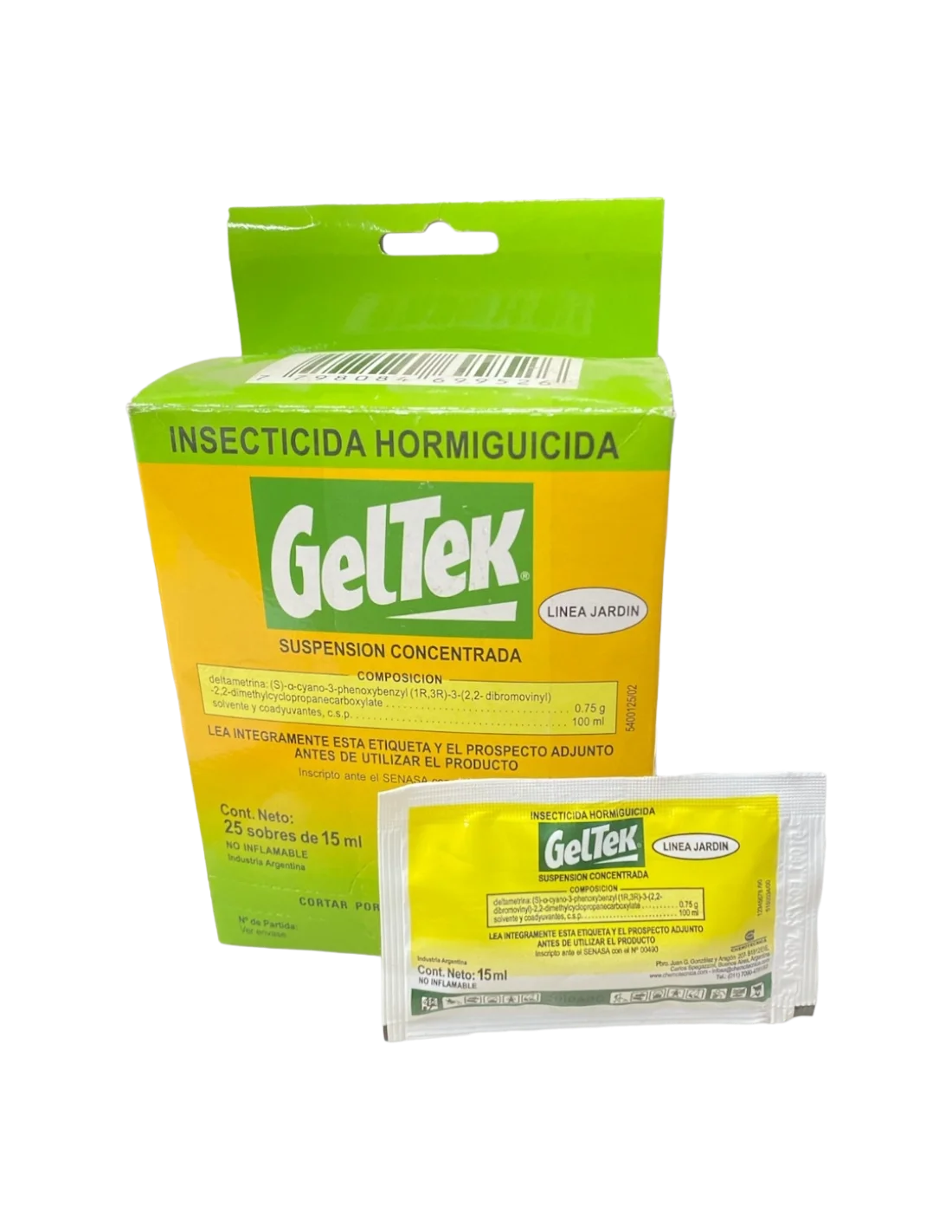 Geltek insecticida sachet 25unidades por 15ml c/u